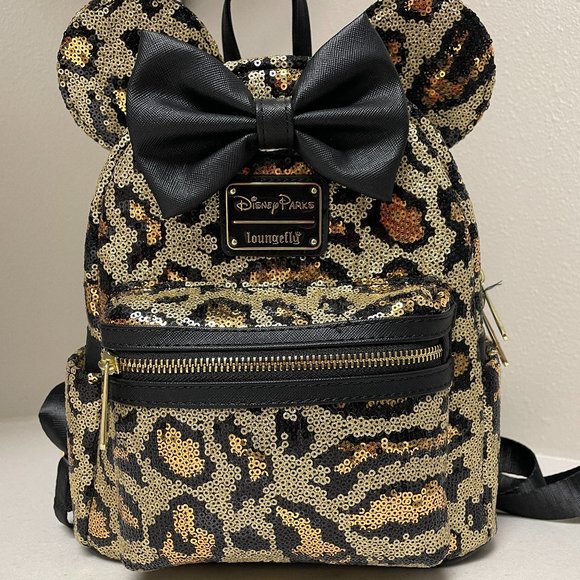 Loungefly Bags Loungefly Disney Parks Sequin Leopard Print Mini
